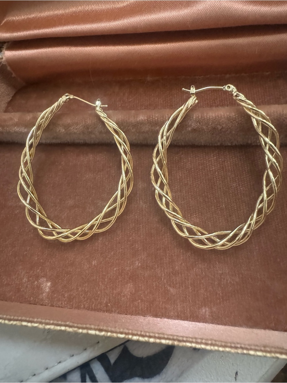 Gold-Tone Twisted Hoop Earrings - Women Jewelry